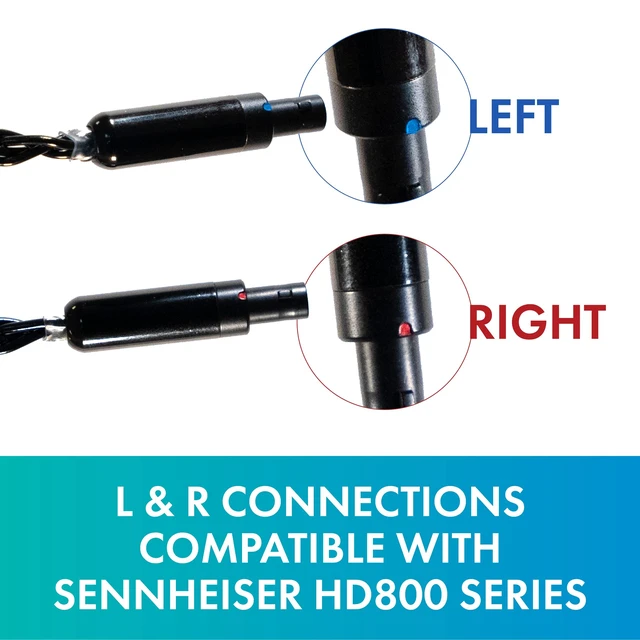 Alt view image 4 of 5 - Dekoni Audio Balanced Cable for Sennheiser HD800 Headphones ^^ Replacement Cable Compatible with HD800s, HD820, HD8XX ^^ 4 Pin XLR, Braided, 1.2 Meters