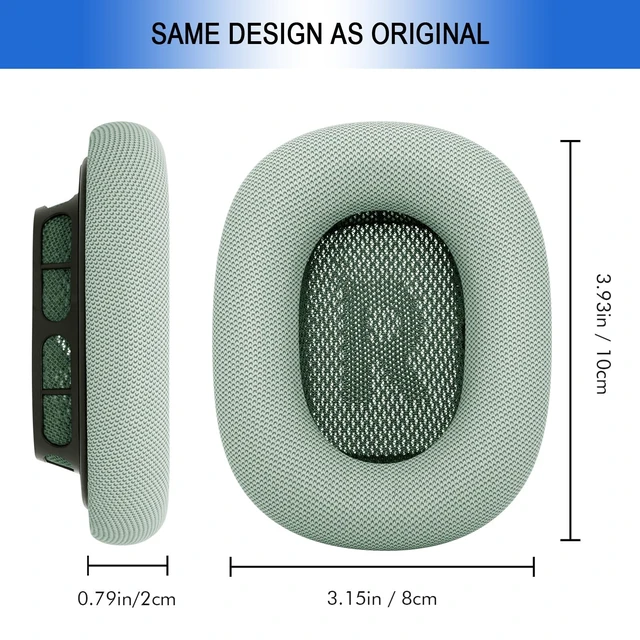 Alt view image 3 of 5 - Ear Cushions Replacement for Apple AirPods Max, Air Pod Max Ear Cup (Green)