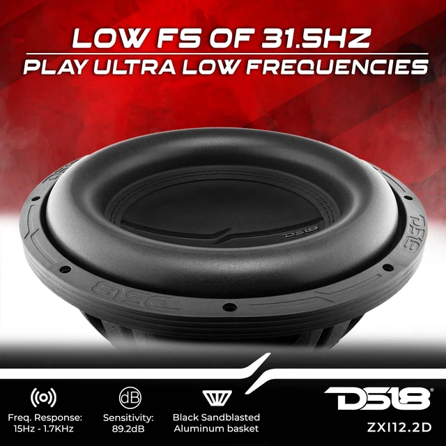 Alt view image 3 of 5 - DS18 ZXI12.2D 12 Inches High Excursion Car Subwoofer - 2000 Watts Dual Voice Coil 2+2 Ohms (1 Speaker), Black