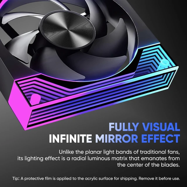 Alt view image 2 of 5 - ELETCOOL 120mm ARGB Case Fan, 5V 3-Pin PC Fan Sync Ultra Quiet Cooling Fan