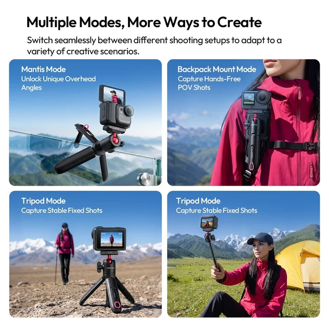 Alt view image 2 of 5 - ULANZI Magnetic Mini Tripod Selfie Stick for Action 6/Nano/Xtra Atto
