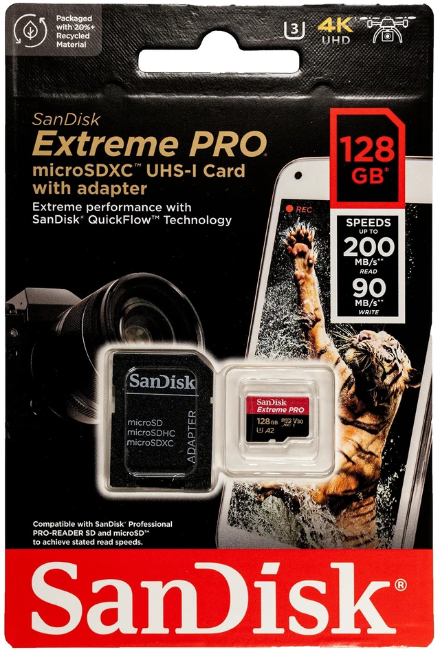 Alt view image 2 of 5 - SanDisk 128GB Extreme Pro Micro SD Card Works with GoPro Action Cameras