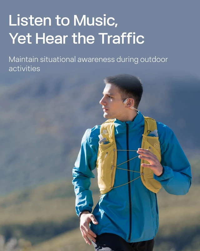Alt view image 4 of 5 - SHOKZ OpenRun Pro Mini - Premium Bone Conduction Open-Ear Bluetooth Sport Headphones - Sweat Resistant Wireless Earphones for Workouts and Running with Deep Base - Built-in Mic, with Headband