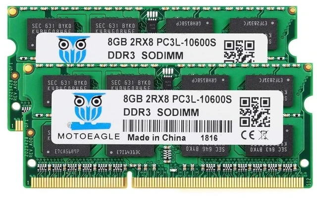 Main image of Motoeagle DDR3 DDR3L 1333MHz 16GB Kit (2X8GB) 2Rx8 PC3 PC3L 10600S 204-pin SODIMM 1.35V Laptop Memory RAM