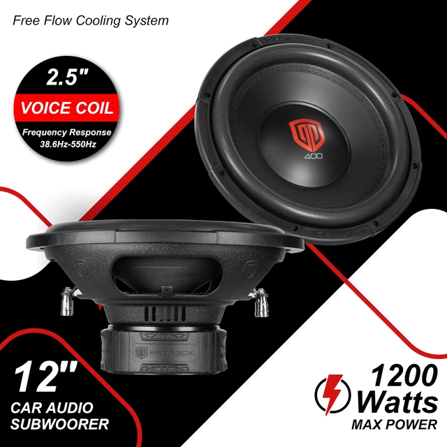 Alt view image 2 of 5 - PRORECK Audio 412 12", Max Power 1200W Max Power Loud 12inch Car subwoofer Dual 4ohm Easy Mounting (Pair)
