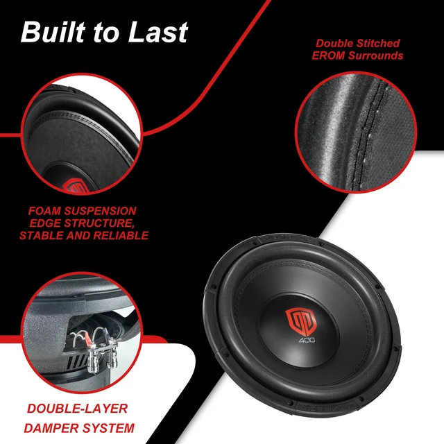 Alt view image 4 of 5 - PRORECK Audio 412 12", Max Power 1200W Max Power Loud 12inch Car subwoofer Dual 4ohm Easy Mounting (Pair)