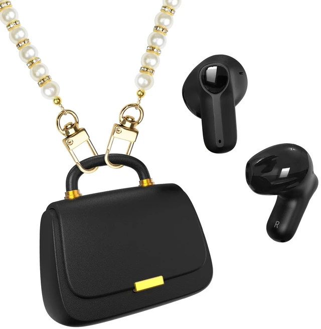 Main image of ANCwear Wireless Earbuds with Mini Handbag Case, 22H Playtime, Black