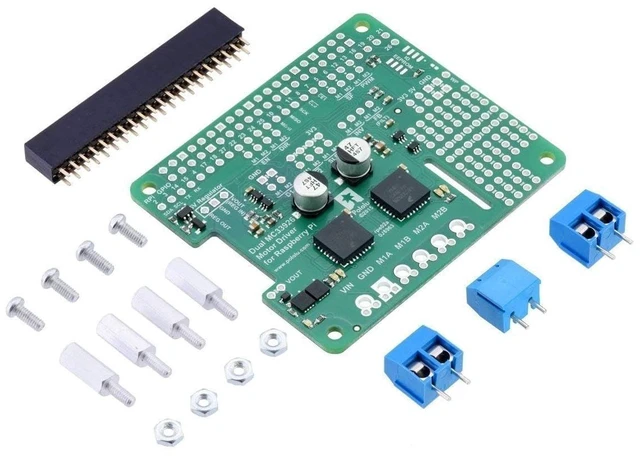 Main image of Pololu Dual MC33926 Motor Driver Shield (Partial Kit) High-Power DC Motor Control Board for Raspberry Pi and Robotics Projects