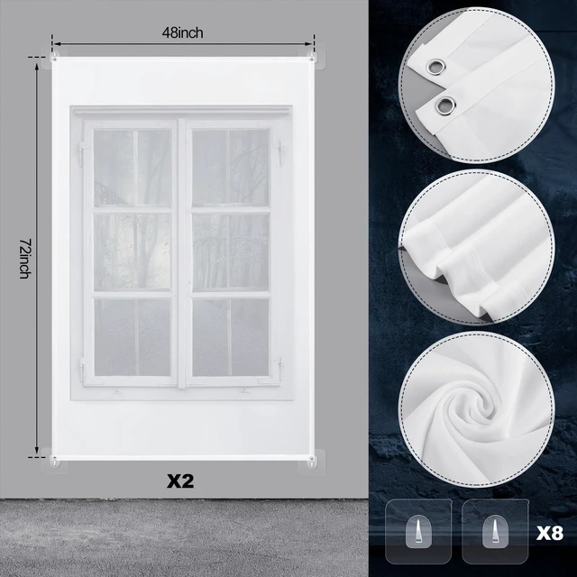 Alt view image 2 of 5 - Oudain 2 Pack Rear Projection Screen Halloween, 48 x 72 Inch
