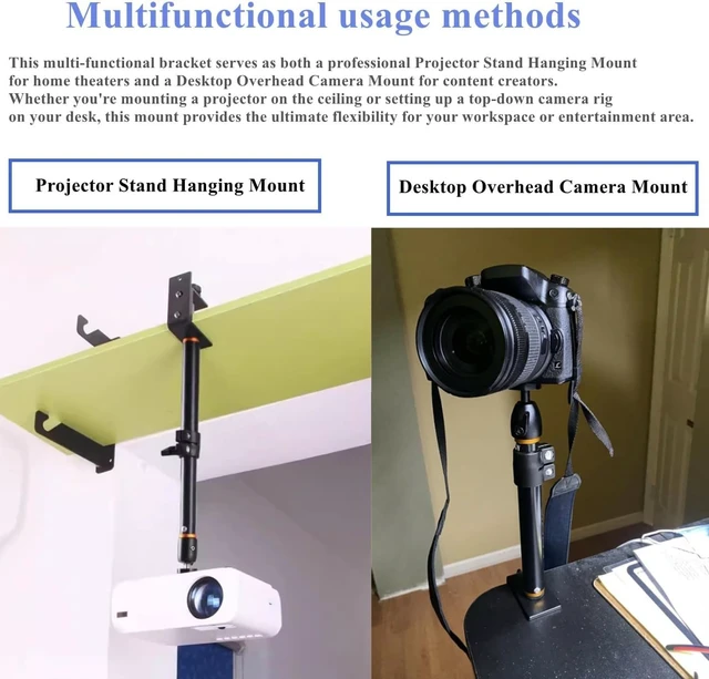 Alt view image 5 of 5 - AiFeelife No Drilling Projector Ceiling Mount Stand Adjustable Long Arm