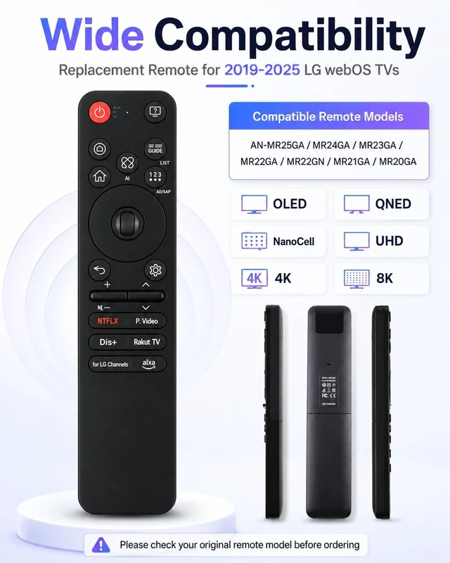 Alt view image 2 of 5 - HSHONG Magic Remote for LG Smart TVs with Voice and Pointer, 2020-2025