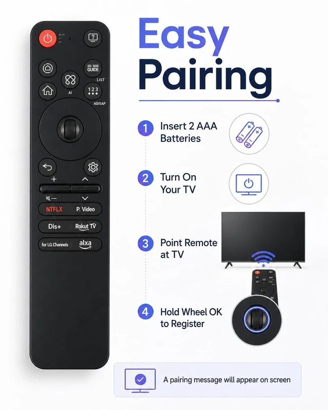 Alt view image 5 of 5 - HSHONG Magic Remote for LG Smart TVs with Voice and Pointer, 2020-2025