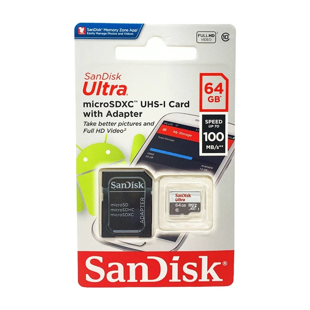 Alt view image 3 of 5 - SanDisk Ultra SDSQUNS-064G-GN3MN 64GB 80MB/s UHS-I Class 10 microSDXC Card