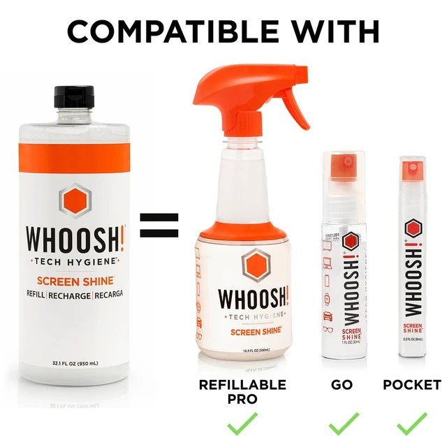 Alt view image 2 of 5 - WHOOSH! Electronics Screen Cleaner Liquid Refill, Set of 12, 32.1 fl oz