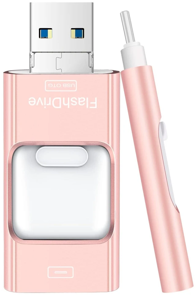 Main image of Flash Drive for Phone 512GB, 4 in 1 USB Type C Memory Stick, Photo Stick External Storage Thumb Drive for Phone Pad Android Computer, Rose Pink