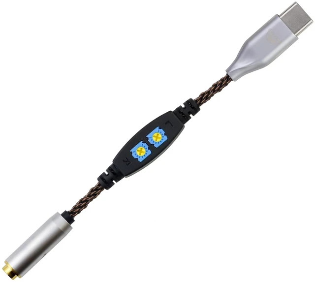 Main image of okcsc Type C Male to 4.4mm Female Adjuster Conversion Cable, 8 Cores OFC Earphone Jack Converter, Low Frequency Adjustment, Adjustable ResistanceSuitable for Earphones, Headphones, Amplifiers, Audio