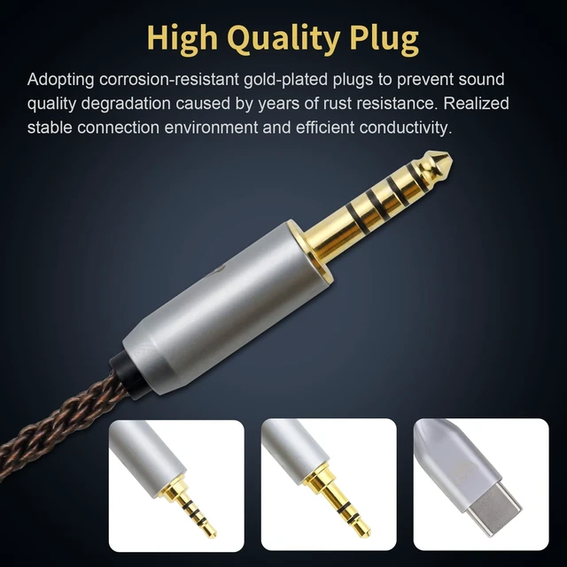 Alt view image 5 of 5 - okcsc Type C Male to 4.4mm Female Adjuster Conversion Cable, 8 Cores OFC Earphone Jack Converter, Low Frequency Adjustment, Adjustable ResistanceSuitable for Earphones, Headphones, Amplifiers, Audio