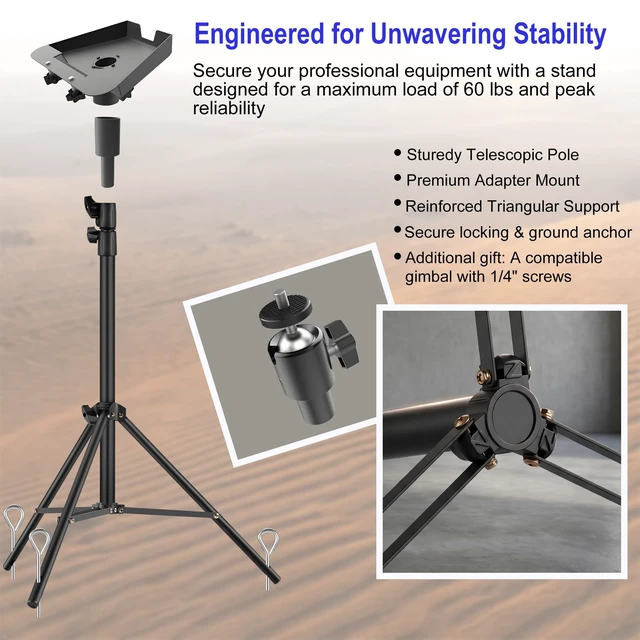 Alt view image 2 of 5 - ROKSMED Starlink Gen 3 Tripod with Gimbal