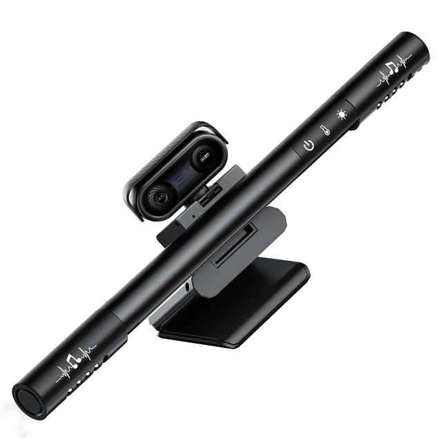 Main image of VoltHarbor 4K Webcam with Ring Light & Microphone, 4K Ultra HD Streaming Camera, Built-in Dual Noise-Canceling Mics, Auto Light Correction, for Zoom/Skype/Teams/YouTube/Twitch, Plug & Play, for PC