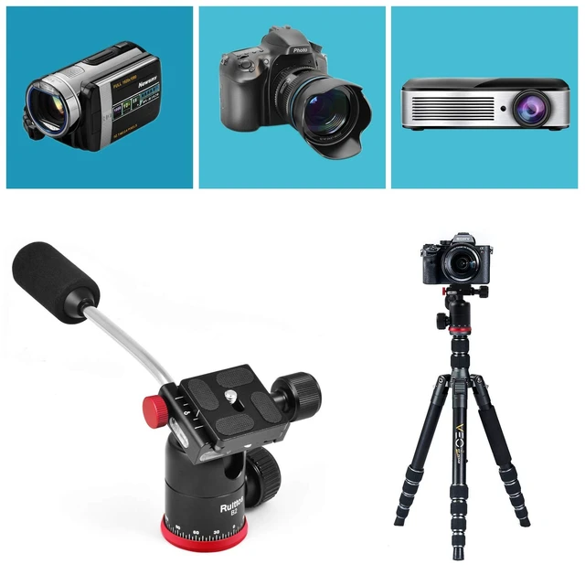 Alt view image 3 of 5 - Ruittos Tripod Ball Head with Handle and Quick Release Plate