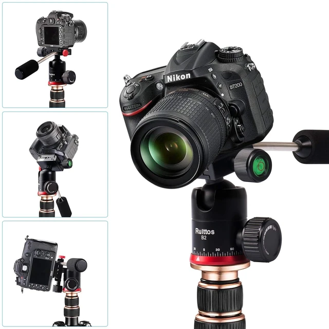 Alt view image 2 of 5 - Ruittos Tripod Ball Head with Handle and Quick Release Plate