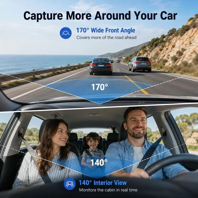 Alt view image 2 of 5 - CCAKRZY Dash Camera for Cars 1080P Full HD Dash Cam Front and Interior
