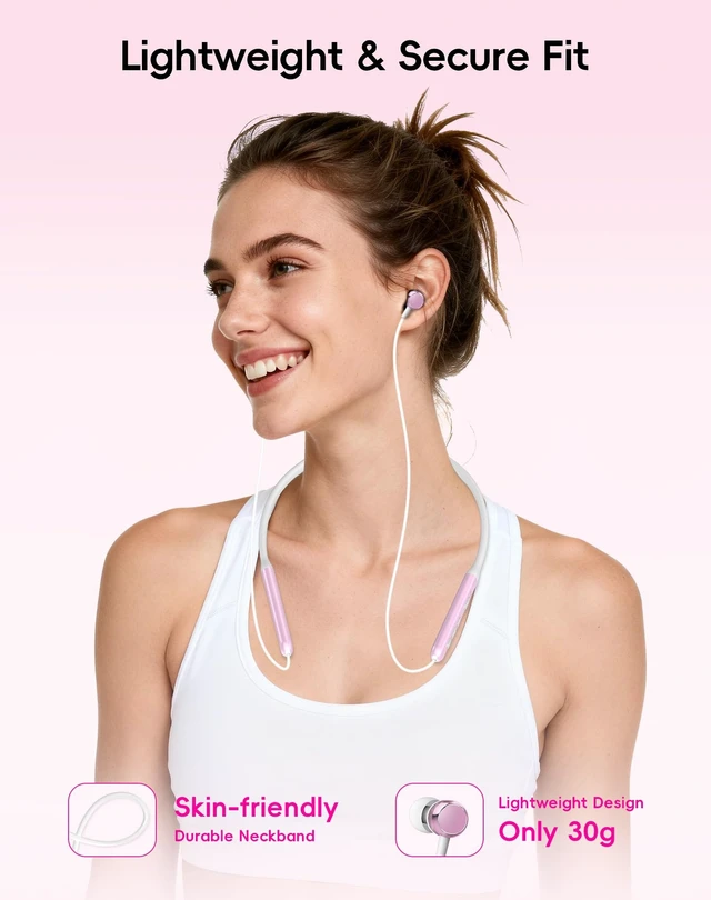 Alt view image 2 of 5 - Tiffmoo Wireless Neckband Bluetooth Headphones with Microphone