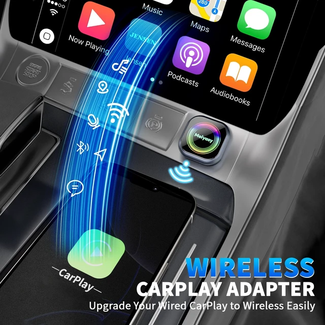 Alt view image 5 of 5 - 2026 Upgraded Wireless CarPlay Adapter for iPhone, Compact Mini Metal Shell Design Small Size, (New Update) Plug and Play, Fast and Stable Connection CarPlay Adapter for Apple iOS Android (Navy