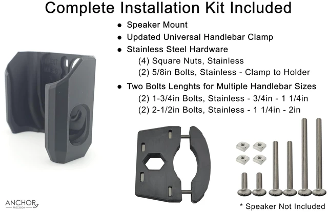 Alt view image 2 of 5 - ANCHOR Precision Bike Mount for Tribit StormBox Micro 3 Bluetooth Speaker Friction Fit - Included Handlebar Clamp (Bar Sizes 3/4in to 2in), for Bikes, Golf Carts & Boats