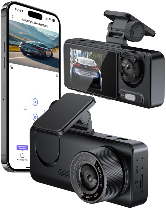 Main image of Dash Cam for Car, Front Dual Channel Dash Cam WiFi, Dash Camera for Cars 2.0" IPS Screen, App Control, G-Sensor, Loop Recording, 170 Wide Angle, Night Vision, Parking Mode