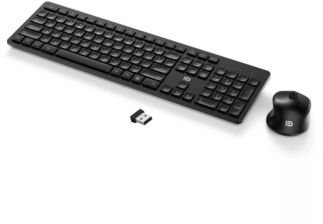 Main image of MangoEra Silent Wireless Keyboard and Mouse Combo, Full Size Number Pad