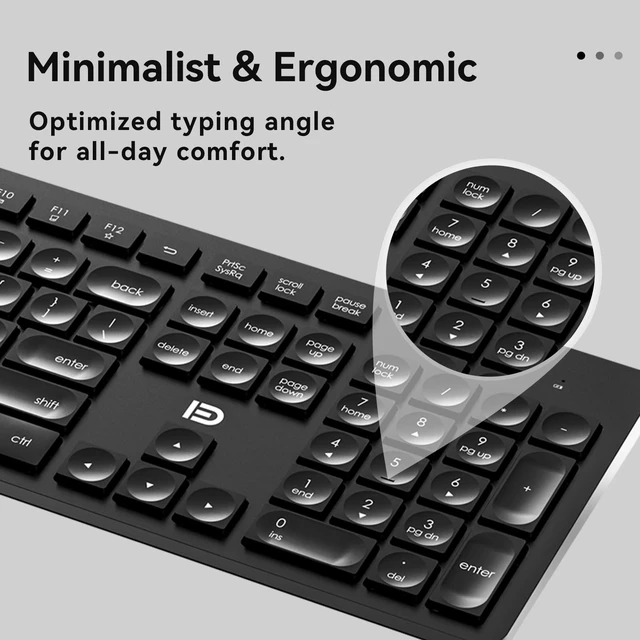Alt view image 5 of 5 - MangoEra Silent Wireless Keyboard and Mouse Combo, Full Size Number Pad