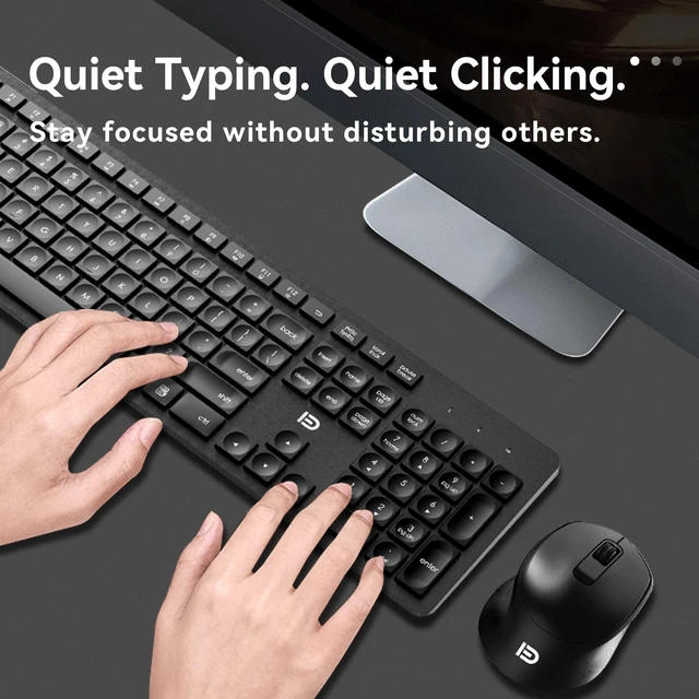 Alt view image 4 of 5 - MangoEra Silent Wireless Keyboard and Mouse Combo, Full Size Number Pad