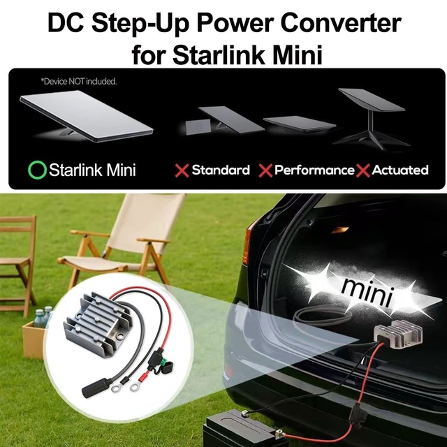 Alt view image 3 of 5 - Starlink Mini 12V Adapter, Starlink Mini Power Supply 12V/24V to 30V 3.5A, Waterproof DC Step Up Converter with Female Plug 9-28V Input for RV/Off-Grid/Marine Truck, Starlink Mini Accessories