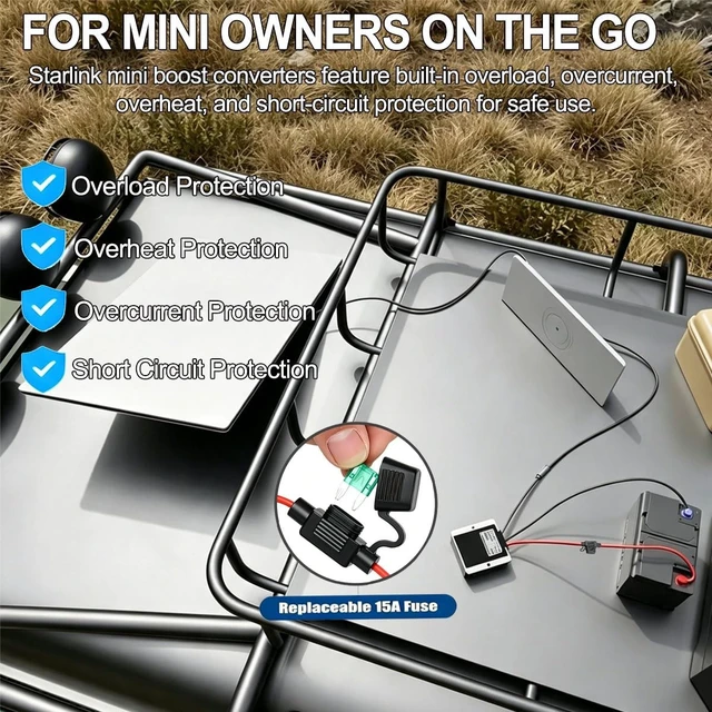 Alt view image 4 of 5 - Starlink Mini 12V Adapter, Starlink Mini Power Supply 12V/24V to 30V 3.5A, Waterproof DC Step Up Converter with Female Plug 9-28V Input for RV/Off-Grid/Marine Truck, Starlink Mini Accessories