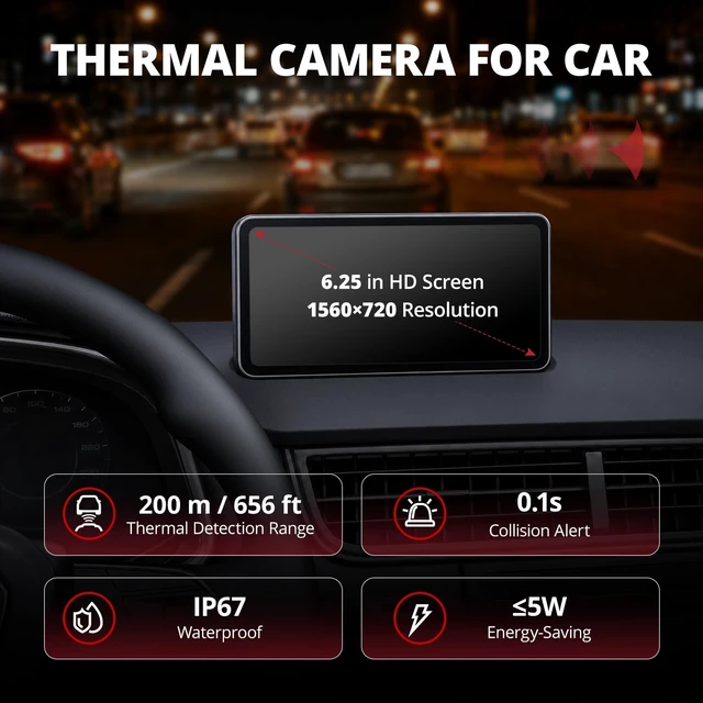 Alt view image 4 of 5 - EVIL ENERGY Thermal Camera for Car, Car Thermal Night Vision