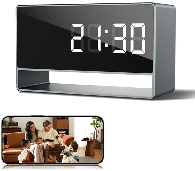 Main image of 1080p HD WiFi Wireless Indoor Security Cam with Night Vision, Indoor Camera with Clock with App Control, Nanny Cam with AI Motion Detection, Loop Recording, Local & Cloud Storage for Home, Easy