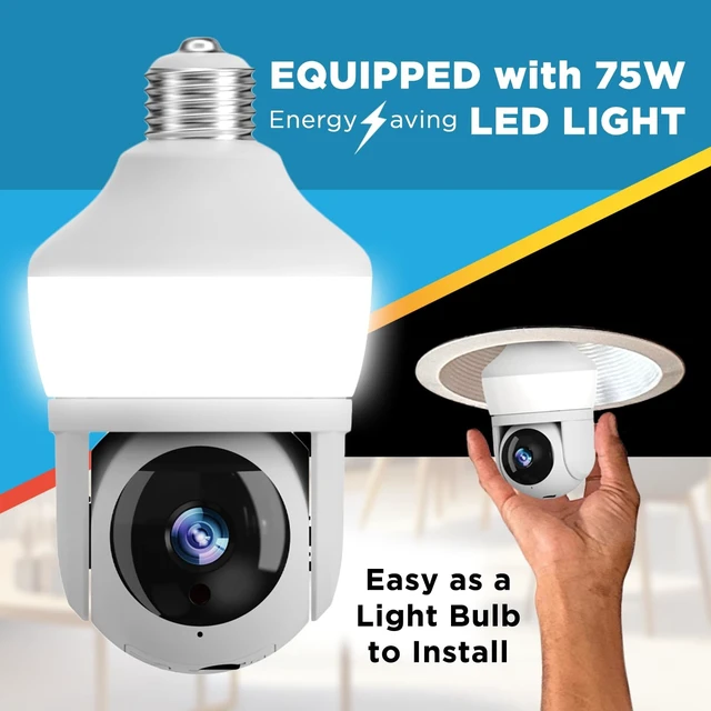 Alt view image 2 of 5 - Sight Bulb Pro Security Camera with 80 Watt Equivalent LED Light, Two Way Talk, HD Video WiFi Smart Camera, Perfect for Indoor Outdoor Night Vision Motion Detection