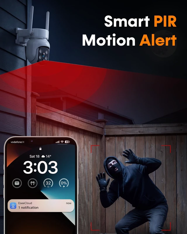 Alt view image 5 of 5 - BOTDOYS Solar Camera Security Outdoor: Wireless Surveillance Cameras Auto Tracking Remote APP Access with 360 Pan 2K Color Night Vision for Front Door, Porch, Backyard