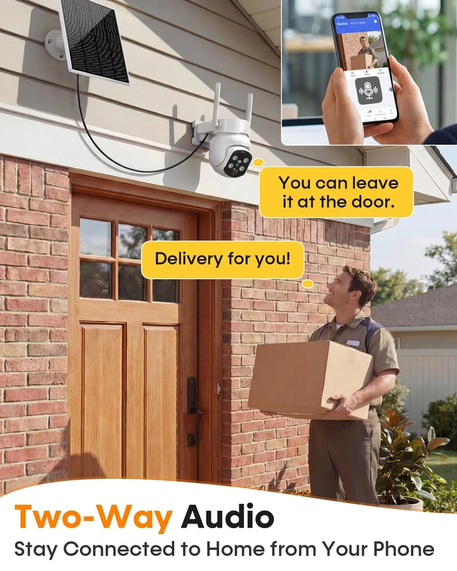 Alt view image 3 of 5 - BOTDOYS Solar Camera Security Outdoor: Wireless Surveillance Cameras Auto Tracking Remote APP Access with 360 Pan 2K Color Night Vision for Front Door, Porch, Backyard