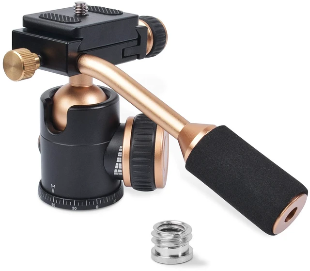 Main image of Tripod Head, Flexi-Tilt Universal Ball Head with Quick Release Plate, 1/4 Screw for DSLR Camera, Video Camcorder, Cellphone/Pad, Mirrorless Cameras, Ring Light, Selfie