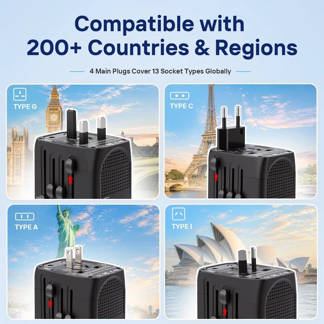 Alt view image 2 of 5 - SEVNX Voltage Converter US to Europe,220V to 110V Converter for Hair Dryer