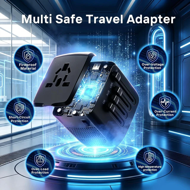 Alt view image 5 of 5 - SEVNX Voltage Converter US to Europe,220V to 110V Converter for Hair Dryer