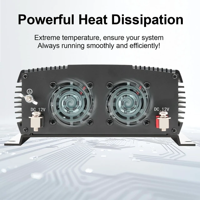 Alt view image 5 of 5 - 3000 Watt car Power Inverter 12V to 110V /120V for RV semi Trucks Vehicles Power Converter with with 1 USB Ports and 3 AC Outlet- 3000W Inverter