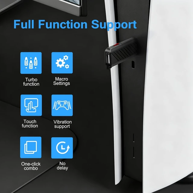 Alt view image 4 of 5 - IWGAME Adapter Gamepad for PS-5/PS-4/PC, SupportsTurbo/Macro Features