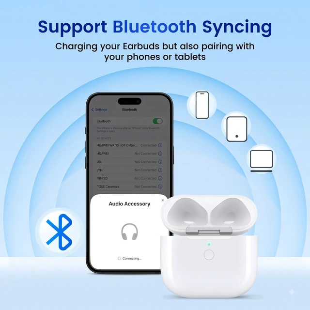 Alt view image 3 of 5 - Compatible for AirPods 4 Wireless Charging Case Replacement