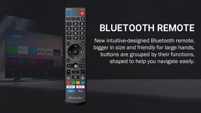 Alt view image 5 of 5 - Genuine vSeeBox Bluetooth Voice Remote Control for V5 Pro, V3 Pro, V3 Plus, V1 Max & Elite