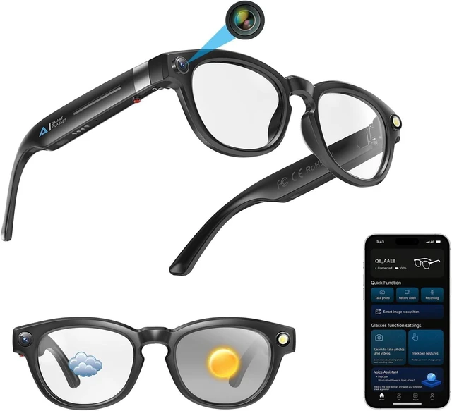 Main image of Smart Glasses with Camera,8MP HD Video& Photo Capture,Real-Time Translation