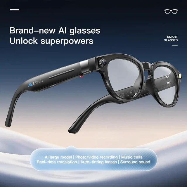 Alt view image 5 of 5 - Smart Glasses with Camera,8MP HD Video& Photo Capture,Real-Time Translation