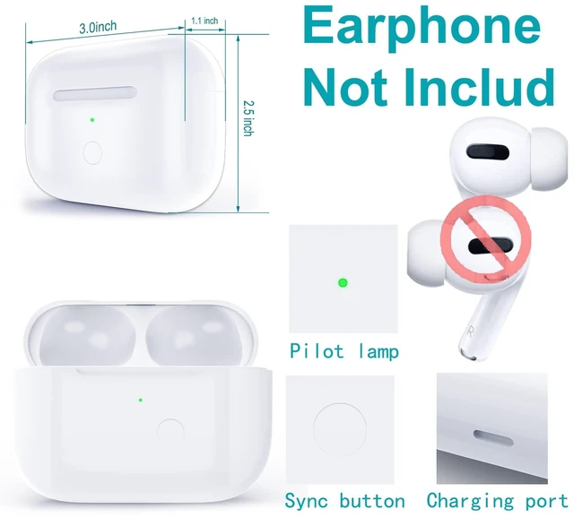 Alt view image 2 of 5 - Wireless Charging Case Compatible with AirPods Pro 1st & 2nd Generation, for Airpods Pro Charger Replacement Cases, Support Bluetooth Pairing&Sync Button,661 Mah Built-in Ba